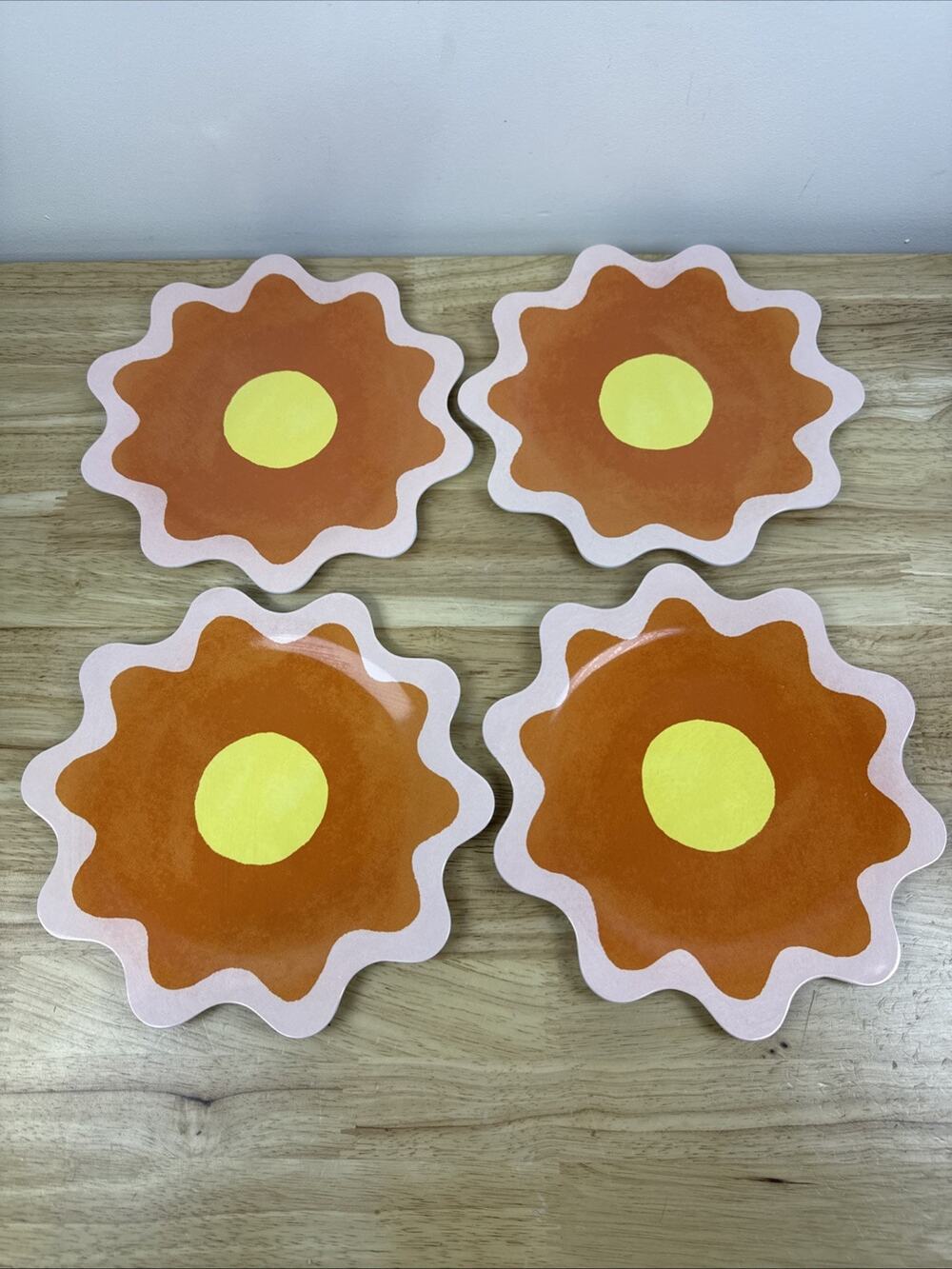 Set of 8-9" Melamine Flower Dinner Plate Room Essentials Easter Spring Table NEW